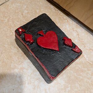 Red Ace of Spades Ceramic Container